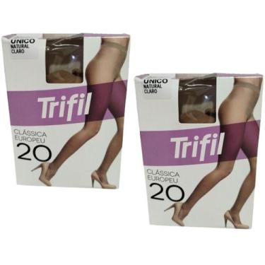 Imagem de Kit 2 Meia Calça Europeu Fio 20 Natural Claro Único - Trifil