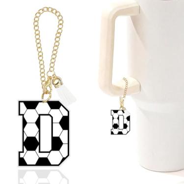 Imagem de Berloques com letra A-Z para garrafa de água Stanley Copo de 1,134 g, acessórios personalizados para copos Stanley, Soccer, Acrílico