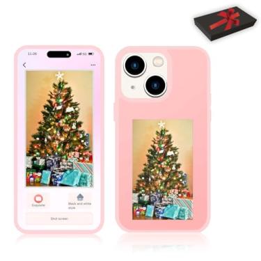 Imagem de Cckkujia Capa de telefone Smart Ink - Exibição de imagem personalizada, compatível com iPhone 13 Pro Max, capa de silicone antiqueda DIY em rosa