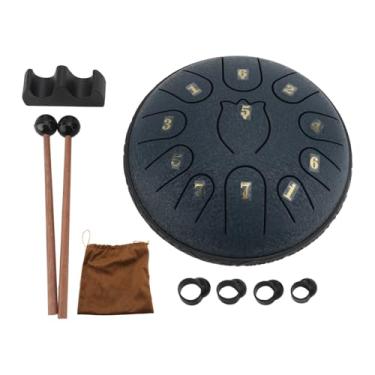 Imagem de Tambor de Língua, 6 Polegadas 11 Nota Rain Drum Musical Percussion Instrument With Music Book Drumsticks Handpan Drum Multifunction Metal Hand Drum para Expressões Musicais