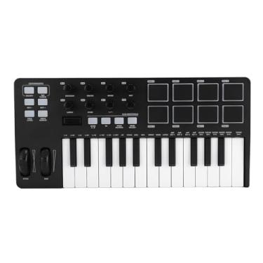 Imagem de Controlador de Teclado USB Midi, 25 Teclado Portátil Mini Midi Com 8 Blocos de Bateria, Tela de LED, Arpeggiator, Controle de Velocidade, para Mac, PC, Telefone