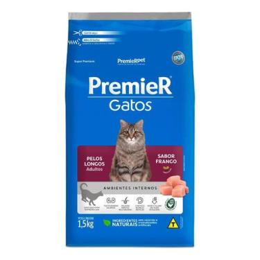 Imagem de Ração Premier Gatos Adultos Pelos Longos Frango 1,5kg - PremieRpet