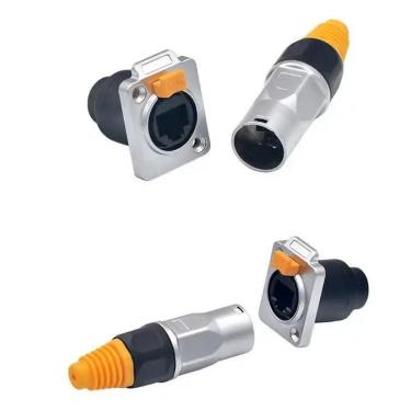 Imagem de Conector RJ45 à Prova d`Água IP65 8 Pinos Macho/Fêmea