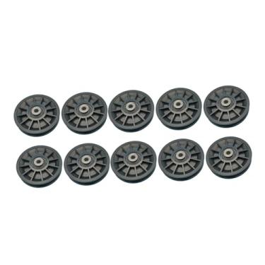 Imagem de rockible Roda de polia do rolamento de fitness de 10x, parte do equipamento de ginástica, mudo da máquina de cabo de cabos robustos Substituição para treino, 100mm