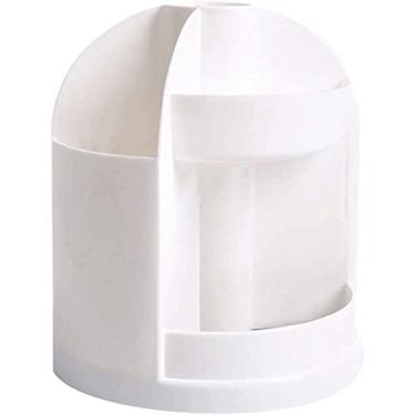 Imagem de Porta-lápis de mesa, suporte giratório de 360°, caixa de armazenamento com design de várias células, suporte de pincel de maquiagem de grande capacidade, suporte de caneta para escritório, escola