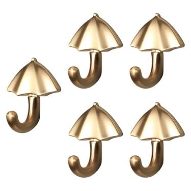 Imagem de Ｂｅｓｇａ 5x ganchos de casaco para parede ganchos decorações cozinha entrada porta chave titular ganchos utilitários para chapéu chave toalha bolsa cachecol, Ouro