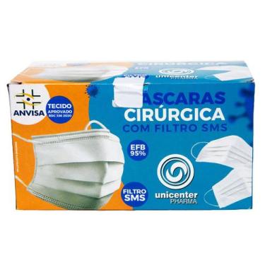 Imagem de Máscaras Cirúrgica Filtro SMS Caixa c/ 50Un - UNICENTER
