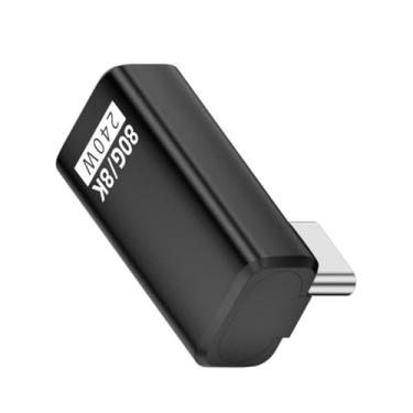 Imagem de cablecc Adaptador de extensão USB 5.0 de 80 Gbps, masculino para feminino, com 240 W, 16 K, 8 K e 5 K, compatível com USB 4.0 Thunderbolt 3/4/5 (perfil baixo, ângulo esquerdo e direito)