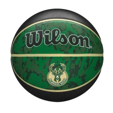 Imagem de Bola Basquete Wilson NBA Mil Bucks Unissex WTB1500XBMIL, Verde, Preto,