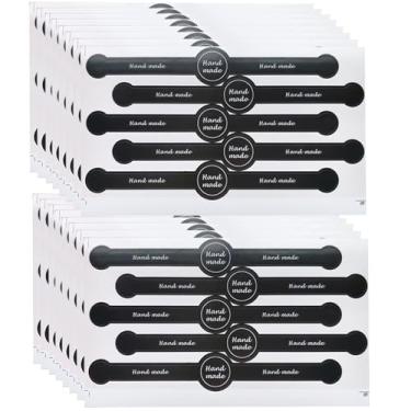 Imagem de Etiquetas invioláveis para embalagens de alimentos 200 peças, adesivos de selos de segurança de 18 cm x 2,5 cm para padaria, doces, artesanato artesanal (preto)