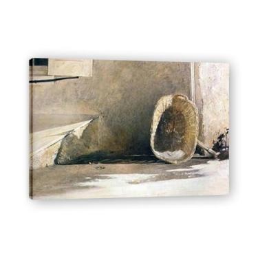 Imagem de LKXGRRSFG Impressão em tela Monday Morning Andrew Wyeth - Arte de realismo americano, aquarela e pintura de têmpera de ovo para decoração de casa 20 x 28 cm
