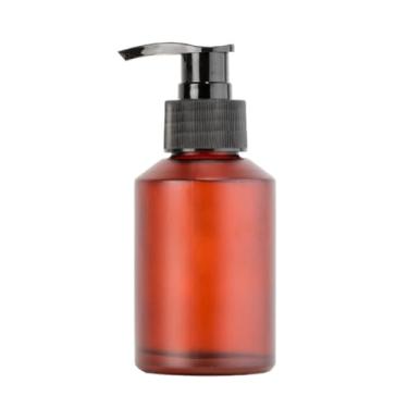 Imagem de Frascos vazios de vidro fosco de 200 ml com cabeça de bomba preta recarregável, recipiente de armazenamento de creme, dispensador de cosméticos, pote para loção de maquiagem, Âmbar, 200ML/6.7oz