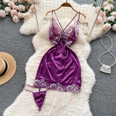Imagem de Cosplay Empregada Coelhinha - Macacão Fino em Lingerie com Abertura na