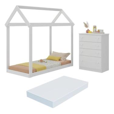 Imagem de Quarto Infantil com Cama Montessoriana/colchão/cômoda Flex João e Maria Multimóveis Mx4274 Branco