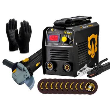 Imagem de Máquina Solda Portátil Inversora Elétrica 120a + Luva + Disco de Corte