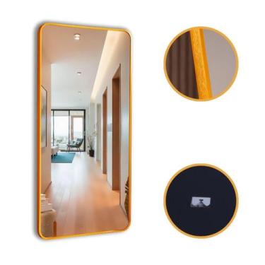 Imagem de Espelho Grande Retangular Decorativo Sala Quarto Banheiro Moldura 115x