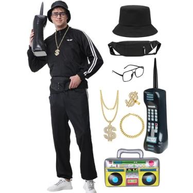 Imagem de Abawaka 80s Outfit for Men Women 90s Track Suit Themed Party Outfits Costume for 80s 90s Windbreaker Sweatsuit Sportswear