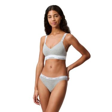Imagem de Calvin Klein Sutiã feminino moderno de algodão levemente forrado, Cinza mesclado, P