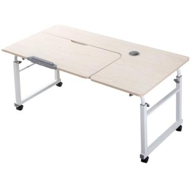 Imagem de Mesa de cama sobre a cama, mesa com rodas, mesa sobre a cama, mesa sobre a cama, mesa móvel com rodas, mesa de computador para cama, mesa de sobrecama, com rodas, altura ajustável