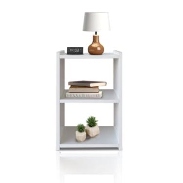 Imagem de Mesa de Cabeceira com Nicho Branco MDF 15mm Retrô para Quartos e Escritorios