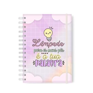Imagem de Caderno Cristã Caderno Pautado frase cristã Capa Dura para o dia a dia ou devocional 100 folhas pautadas (LAMPADA PARA MEUS PÉS)