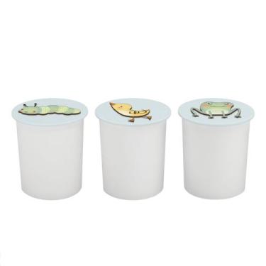 Imagem de Trio de Potes Kit Higiene Bebê Quarto Lavável Patinhos - Neném na Nuve