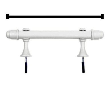 Imagem de Varão Simples para cortina 1,00 Metro 19mm Branco - Nathalia Enxovais