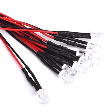 Imagem de Lâmpada de Cabeça Redonda Azul de 12V Blue Redonda LED pré -conectada 5mm para Decorações de Iluminação DIY Publicidade de Carro de 20 Cm de Carro (10 peças/pacote)