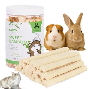 Imagem de JONS-NTY 25-28 peças de bambu doce natural de 330 g, brinquedos de mastigar para coelho, porquinho-da-índia, hamster, chinchila, coelho, rato, brinquedo de dentição para animais pequenos