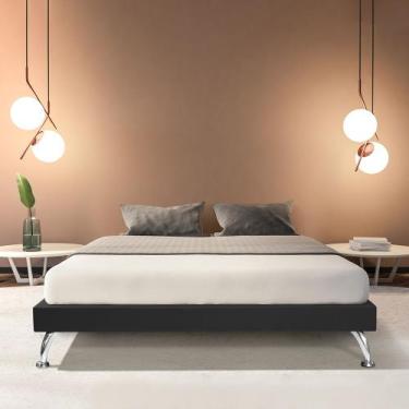 Imagem de Estrutura para Cama Base Japonesa 140cm em Veludo Preto - ARTE ESTOFAD