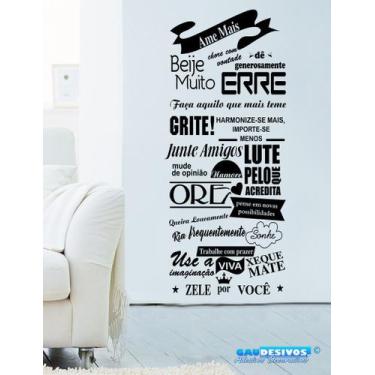 Imagem de Adesivo Decorativo de Parede Frase Beije Muito Erre Ore pensamentos Po
