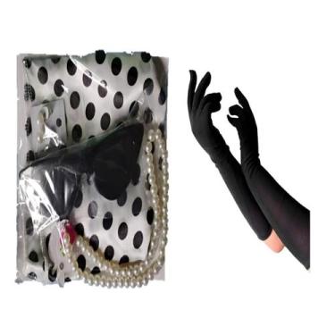 Imagem de Kit Fantasia Anos 50 60 Lenço Óculos Brinco Colar Luva Festa - MC PRES