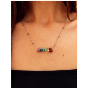 Imagem de Colar Chakras com Pedrinhas - Hippie Artesanatos