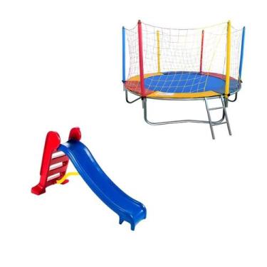 Imagem de Trampolim Cama Elástica Pula Pula 2,30m Escorregador Médio Infantil 3 