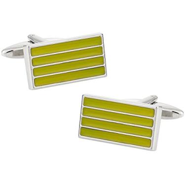 Imagem de Cuff-Daddy abotoaduras esmaltadas Chartreuse Green Bar com caixa de apresentação