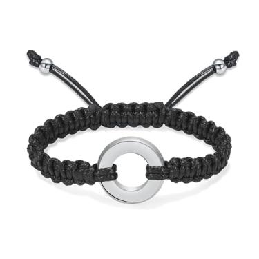 Imagem de VCCWYQK Pulseira Circle of Life Urna para Cinzas para Mulheres Homens Aço Inoxidável Memorial Ajustável Pulseira de Cinzas Trançadas Joias de Cremação, 26cm, Aço inoxidável, Sem pedras preciosas
