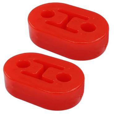 Imagem de Kemcatui 2 peças de cabide de escapamento de borracha, suporte de bucha de escape isolador silenciador para carro Jeep Truck (vermelho)