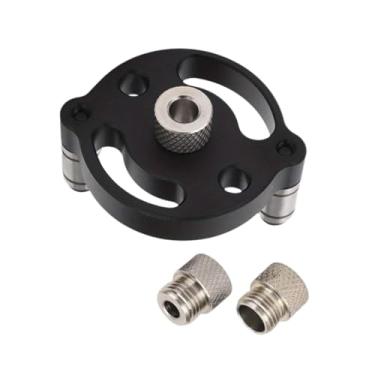 Imagem de IEUDNS Conjunto de gabarito de cavilha autocentrante vertical de 6/8/10 mm, buchas de broca, localizador de centro, gabarito de cavilha, localizador de, Preto