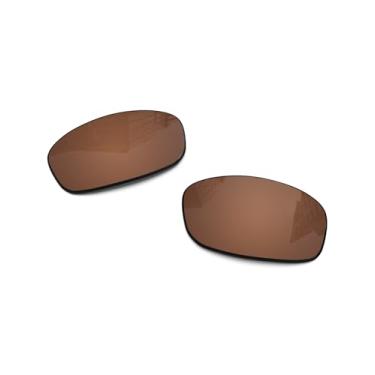 Imagem de Lentes de reposição polarizadas de 1,6 mm para óculos de sol Oakley Fives Squared (4+1)² OO9238 54 mm, proteção UV, lente espelhada escura, peças de reparo e kit (marrom âmbar)