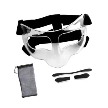 Imagem de Colaxi Protetor nasal para nariz quebrado, máscara facial esportiva, proteção respirável para futebol, basquete, protetor facial para mulheres, homens e, Preto Claro