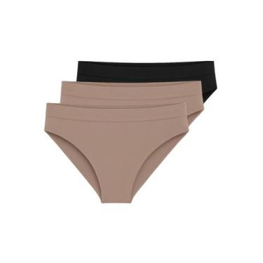 Imagem de Kit com 3 Calcinhas Biquíni Liz 70222 Colorido, Bege, G