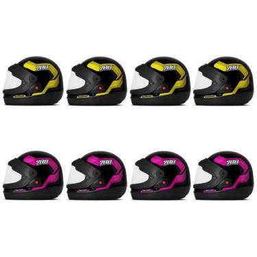 Imagem de Capacete Sport Moto 788 8 Unidades Amarelo - Rosa 56 - PRO TORK, AMARE