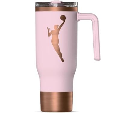 Imagem de Hydrapeak x WNBA Voyager oficialmente licenciado WNBA 1,134 g com alça e tampa de canudo, copo isolado à prova de vazamento, compatível com suporte de copo