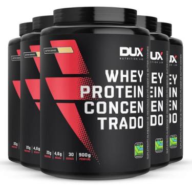Imagem de Kit 5 Whey Protein Concentrado Dux Butter Cookies 900g