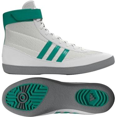 Imagem de adidas Tênis de luta livre Combat Speed 4, Branco/azul-petróleo/cinza, 46