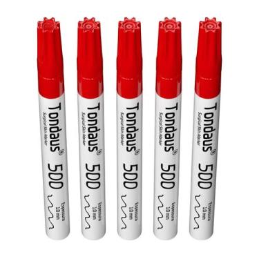 Imagem de Caneta marcação cirúrgica 1.0mm cor verm. 05un tondaus 500, VERMELHO