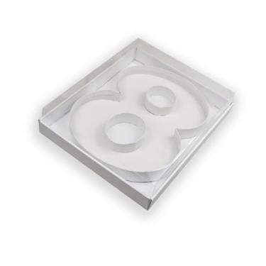 Imagem de Manoczy Caixa de papelão preenchível de 35,5 cm com tampa transparente, bandeja de presente vazada branca para aniversários, festas de aniversário e eventos (8)