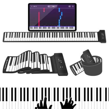 Imagem de MARVTOWN Teclado de piano dobrável com 88 teclas