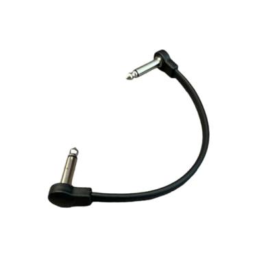 Imagem de MERIGLARE Cabo de Guitarra para Pedais, Conector Macho 1/4 Polegada ângulo Reto, 15cm Preto