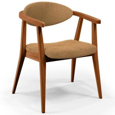 Imagem de Poltrona Decorativa Para Sala de Estar Cecília L02 Bouclê Mostarda - L